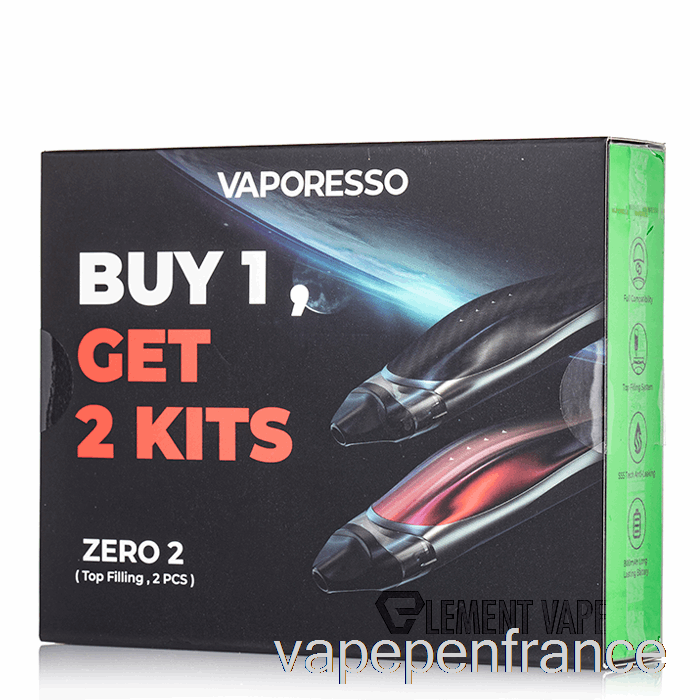 Vaporesso Zero 2 Pod System 2-pack Promotion Fibre De Carbone + Stylo Vape Rouge Noir
